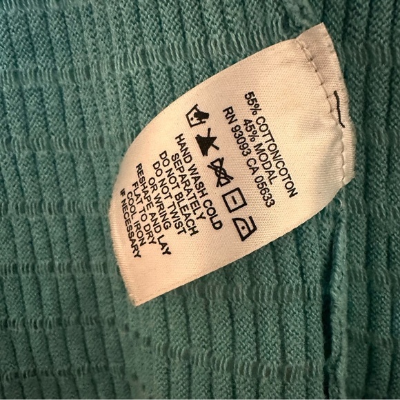 Nic + Zoe Longline Open Duster Cardigan Knit Size Medium aqua - Picture 10 of 12